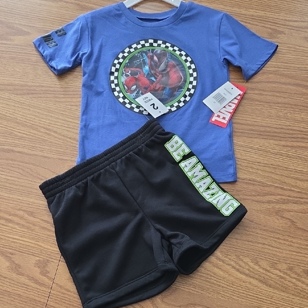 NWT "Marvel" Spiderman 2PC Short Set Boys Size 4T